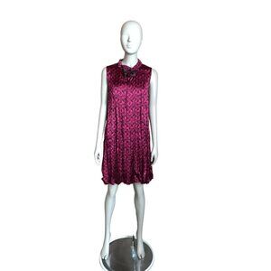 Marc By Marc Jacobs Purple and Brown Patterned Dress